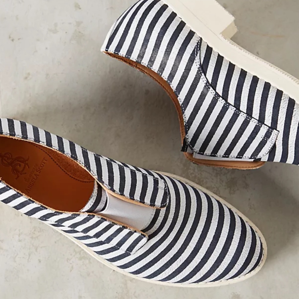 Striped slip on shoes!